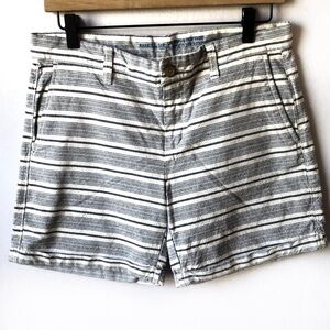 𝅺GAP Girlfriend 6” Blue And White Striped Short sz4